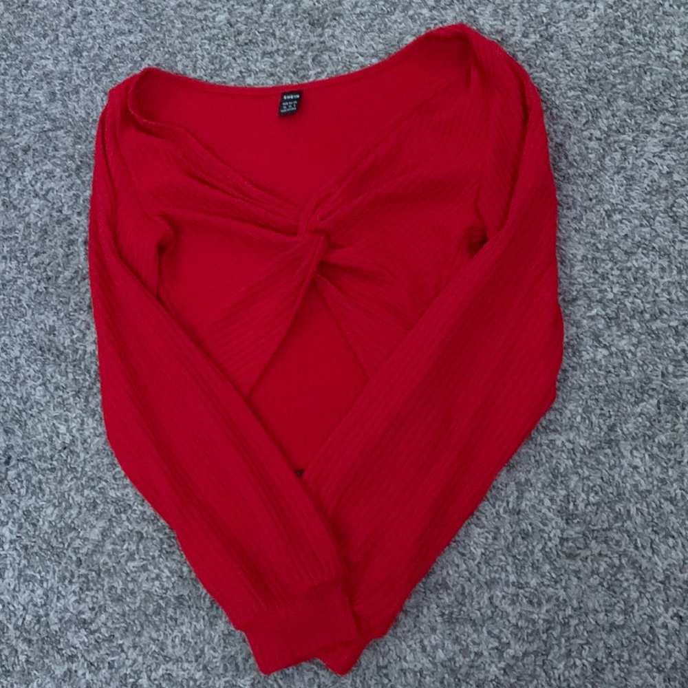 Knitted knot crop top